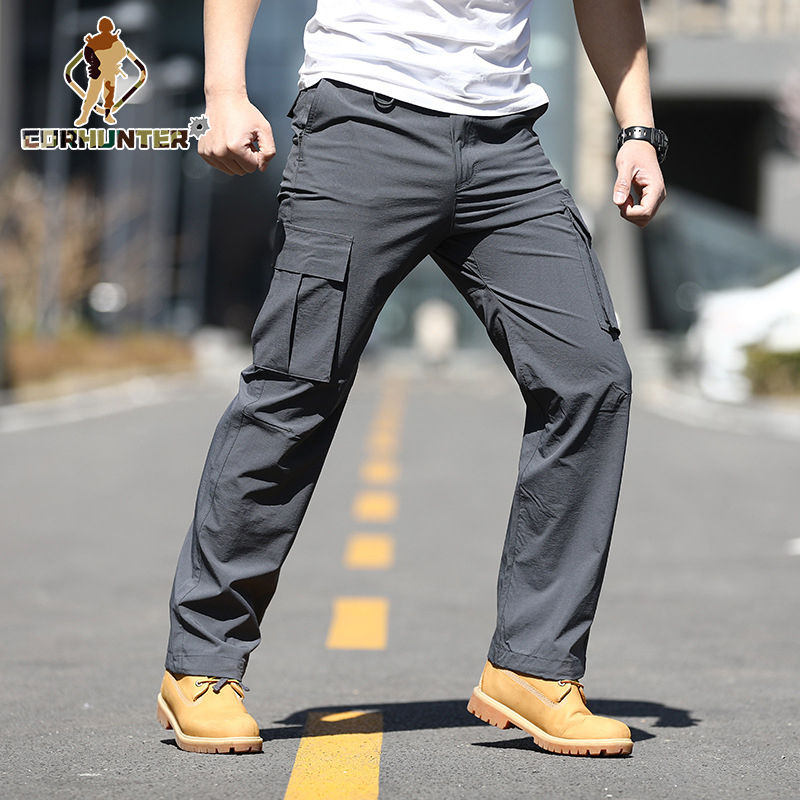 Waterproof Tactical Pants Men Cargo Pants Quick Dry Elastic Joggers Male Multi-Pocket Commute Men Pants S-XXL Pants