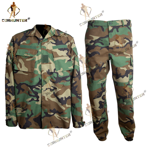 battle dress suit Double pocket woodland uniform