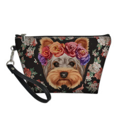 Animal patterns digital printing PU leather cosmtic bag