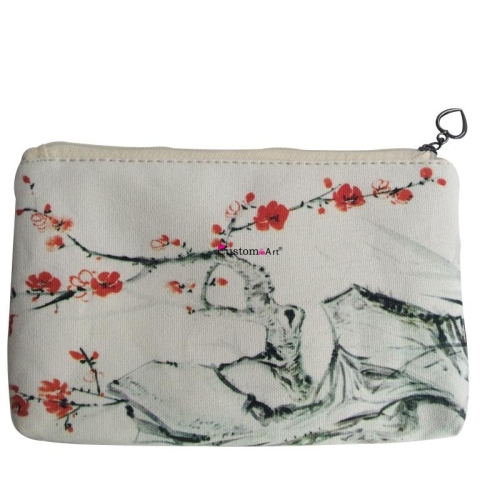 Stampa personalizzabile Borsa a marsupio in tela con pittura cinese Sacchetti sandwich riutilizzabili con valutazioni quasi perfette Sacchetti portamonete ecologici