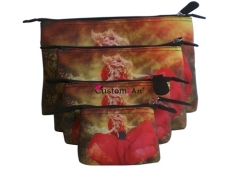 portable Personalised Canvas Cosmetic bag pouch red Flexible size with Digtal Printing microfiber Bag Canvas bag COSMETIC BAG Clutch Bag