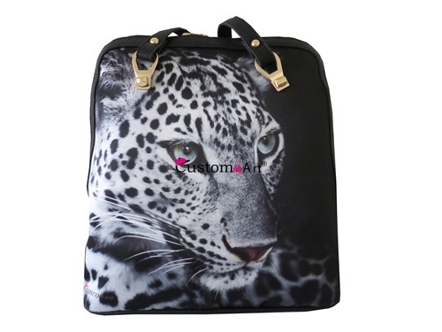 Zaini con stampa digitale doppia tracolla per donna borsa a tracolla in tela cool leopardo Bianco e nero Spietato e spietato bello