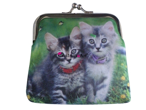 Personalizzato Digtal Stampa di ferro Tote Bag Clip di Borsa Della Moneta Della Borsa Della Moneta Carino borse di tela animali domestici gatto cane Animali togetherbiani portatile Caldo cuore