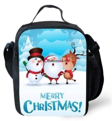 Pure Cotton Digital Printing School Bag Customised animal pattern kids cartoon santasnowman cute children easy to carry Lunch bag digtal printing bag