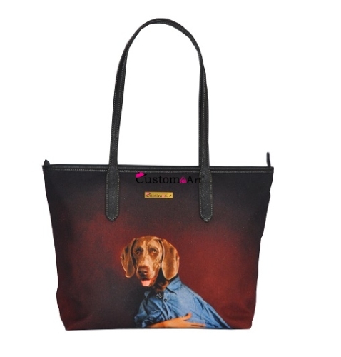 Borsa da donna all'ingrosso con stampa Digtal Borsa tote borsa in cotone tote in tela con manici in pelle 100% borse in TELA DI COTONE tote in tela riutilizzabile