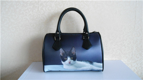 Simpatico animale domestico Nero di lusso simpatico gatto shopping bag quotidiano casual lady Borsa da spiaggia Personalizzata Digtal Printing Borsa con manici in PU