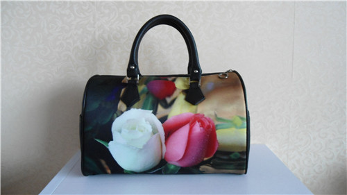 Borsa da donna all'ingrosso con stampa Digtal Tote Bag borsa in cotone borsa in tela con manici in pelle borsa a forma di scatola