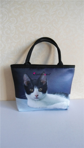 Borse fotografiche all'ingrosso, piccola borsa tote, animale domestico carino Borsa in microfibra per acquisti casuali con stampa a sublimazione