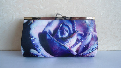 Portafoglio portatile da donna in microfibra con stampa digitale personalizzata elegante borsa da sera elegante, rosa rugiada lucida Pochette in microfibra blu Enchantress