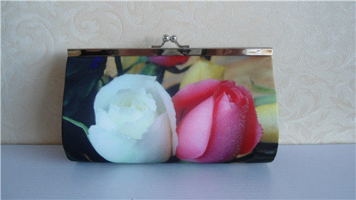 Borsa da sera personalizzata, pochette, portafoglio donna con fiori di tulipano brillante con stampa digitale