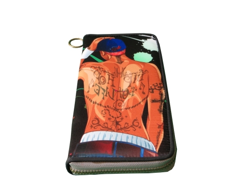 wholesale Portafoglio con stampa digitale ， Tatuaggi Bel cappello fidanzato Bei muscoli Cartone animato in stile anime Portafoglio personalizzato con stampa digitale, Portafoglio con cerniera