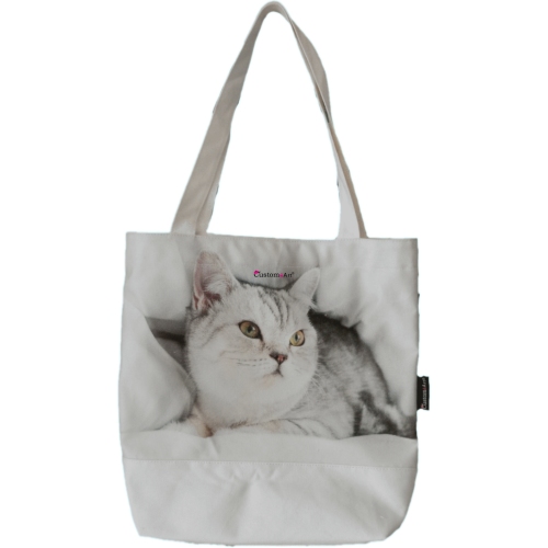 Borsa di tela della ragazza design senso tote bag borsa della signora borsa della spesa di alta qualità puro naturale eco-frendly bellissimo gatto gattino animale domestico carino