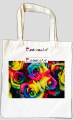 rose colorful handbag shopping casual digital printing  beautiful school bag shoping bag tote canvas bag colorful artist design cool