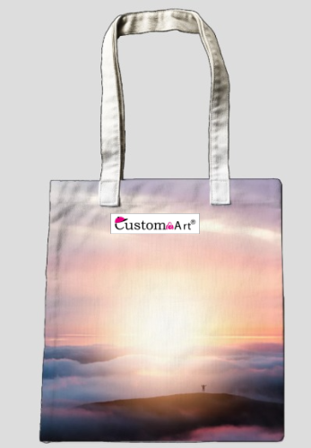 Borsa della spesa riutilizzabile Borsa della spesa Borsa della spesa Borse della spesa di valore Sfumatura viola blu sognante momento dell'alba mare di nuvole comodo splendido scenario