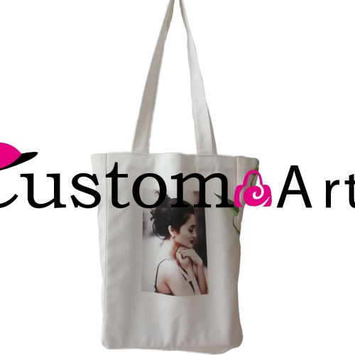 Borsa per libri Borsa per la spesa del museo Souvenir in crescita Arte Ritratto Pittura Stampa digitale Stampa fotografica Stampa ad alta definizione in puro cotone Semplice