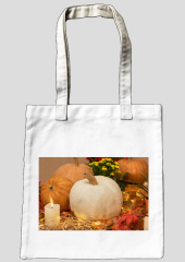 Tote bag book bag pumpkin halloween canvas bag funny autumn winter orange yellow pure white warm long handle tote bag
