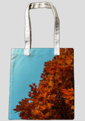 Fully customized tote bag girl bag gift bag pure cotton woman bag canvas bag shopping bag maple leaf high contrast beauty blue sky red leaf red maple like fire