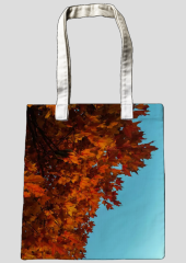 Fully customized tote bag girl bag gift bag pure cotton woman bag canvas bag shopping bag maple leaf high contrast beauty blue sky red leaf red maple like fire