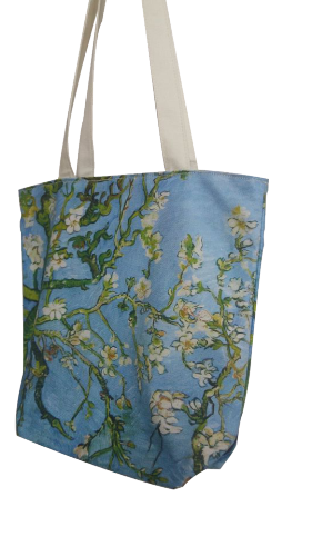 Anpassbare Digitaldruck-Handtasche aus reiner Baumwolle Van Goghs berühmtes Gemälde-Logo Hohe Qualität und große Kapazität Anime Girl Bag Gift Bag Book Bag Souvenir Bag