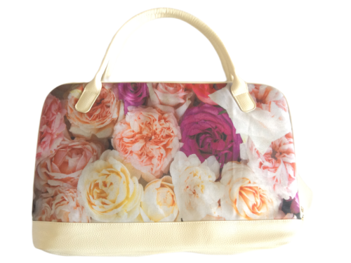 Handtasche Weiß Elegant Einfache Rosen Ledertasche High-End-Luxus-Seidenstoff