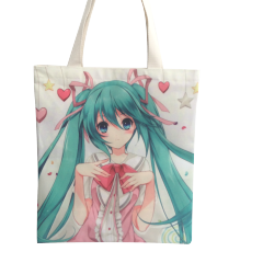 Customizable Pure Cotton Digital Printing Handbag Van Gogh's Famous Painting Logo High Quality and Large Capacity Anime Girl Bag Gift Bag Book Bag Souvenir Bag