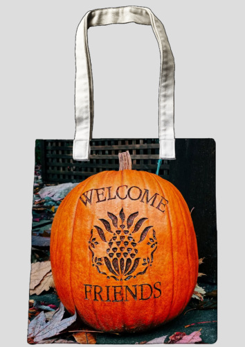 Shopping Bag Pure Cotton Digital Print Halloween Big Pumpkin Book Bag Canvas Bag