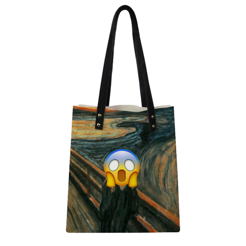 Reine Baumwolle Digitaldruck Handtasche große Kapazität Mädchenbeutel Geschenkbeutel Souvenirbeutel weltberühmter Gemäldeschrei