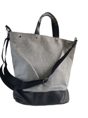 Bolso bombonera microfibra hombre/hombre lunch bag travel bag shopping bag gris negro gran capacidad