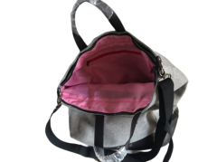 Bolso bombonera microfibra hombre/hombre lunch bag travel bag shopping bag gris negro gran capacidad