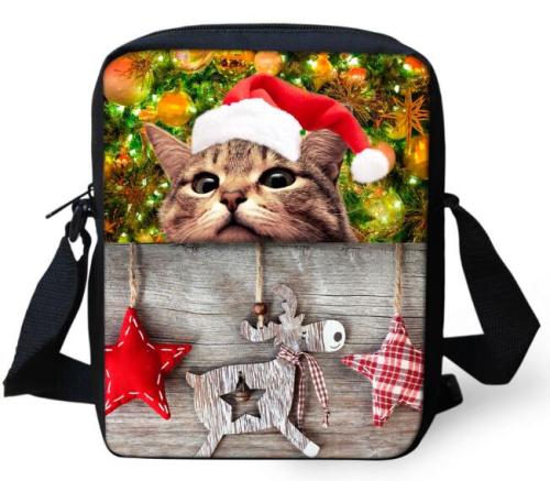 Digitaldruckrucksack aus reiner Baumwolle, kleine Schultasche für Kinder, Snacktasche, schwarzer Haustierrucksack