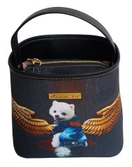 Saco de balde portátil feminino bolsa de compras para gatos e cachorros grande capacidade bonito animais pequenos gatos,