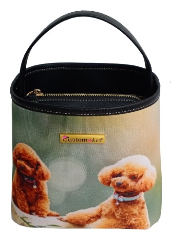 Bolso redondo Sentido de mascota de gama alta Sentido de diseño Pequeño sentido de calidad Muy buena textura Impresión digital de algodón puro