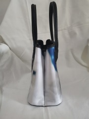 Gato azul lindo patrón de mascota bolso de compras bolso de dama bolso de fiesta de noche el diseño de gama alta se puede personalizar, la impresión digital de algodón puro u otras telas se pueden imprimir claramente