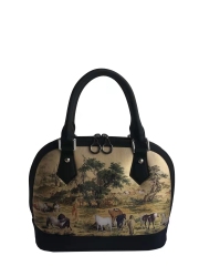 bolso de mano con estampado digital bolso de mamá bolso de cuero con estampado digital de alta calidad pintura china diseño elegante elegante y simple
