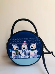 Wholesale customized latest women's round makeup handbag