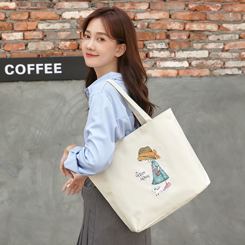 Fine print custom canvas bag