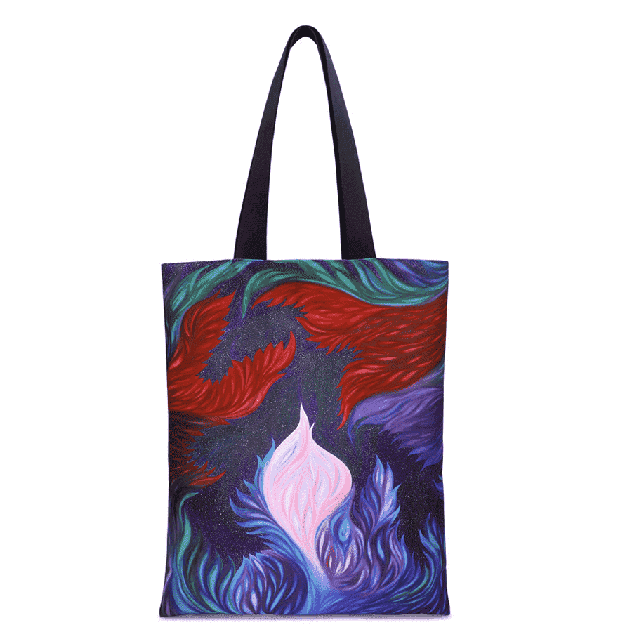 Холщовая сумка с активной печатью с изысканной печатью и яркими цветами