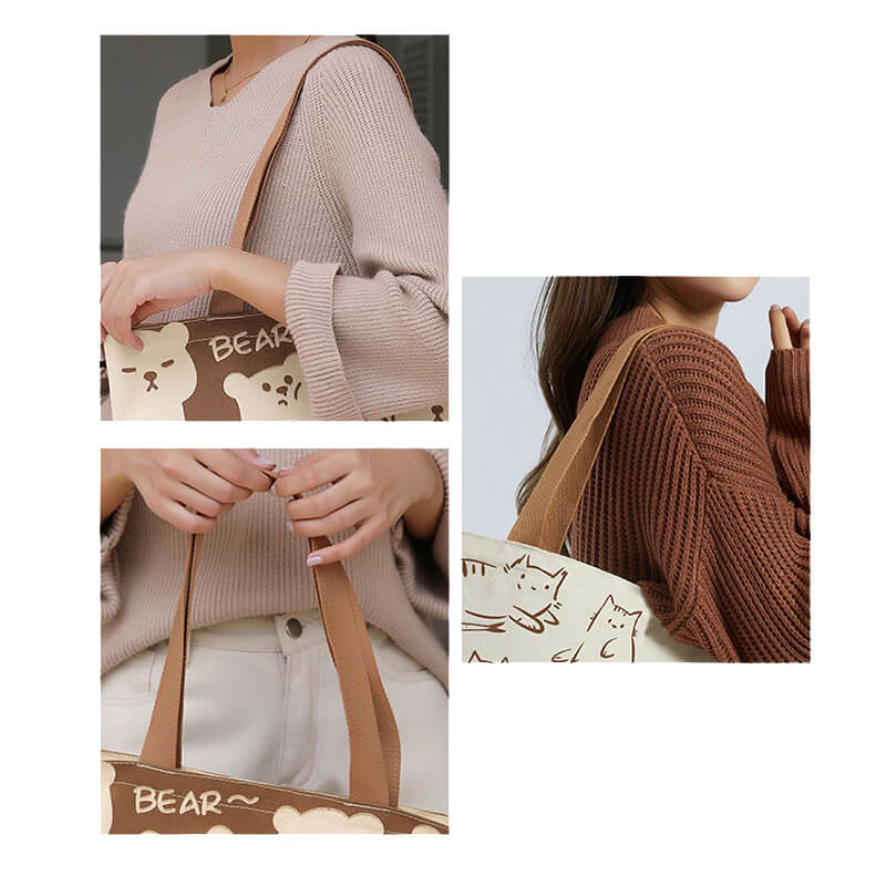 Visualizzazione dei dettagli della borsa di tela promozionale personalizzata alla moda