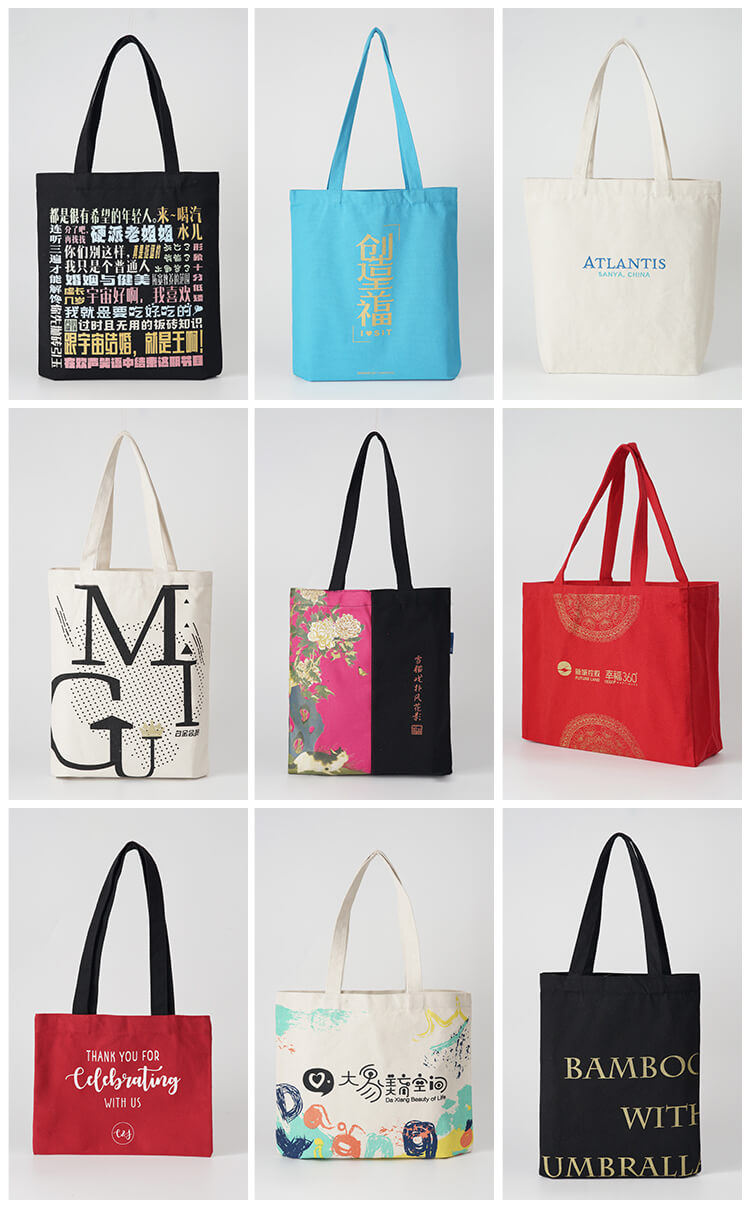 The company customized canvas bag to print its own advertising language