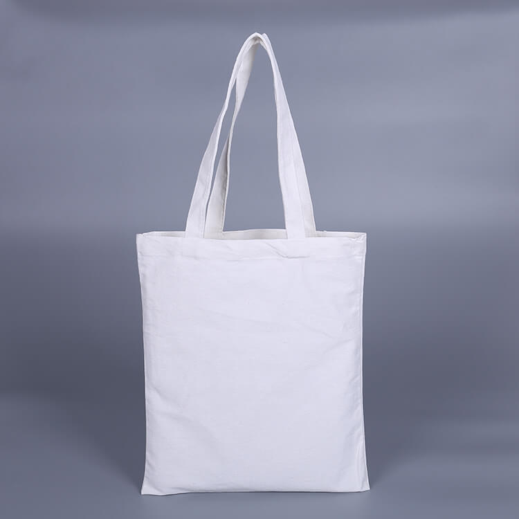 Bolsa de compras de lona reutilizável branca 100% algodão