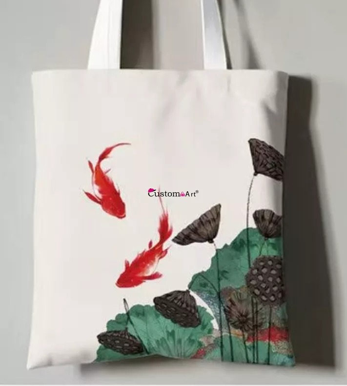 Shopping bag in cotone stampato di produzione personalizzata in fabbrica