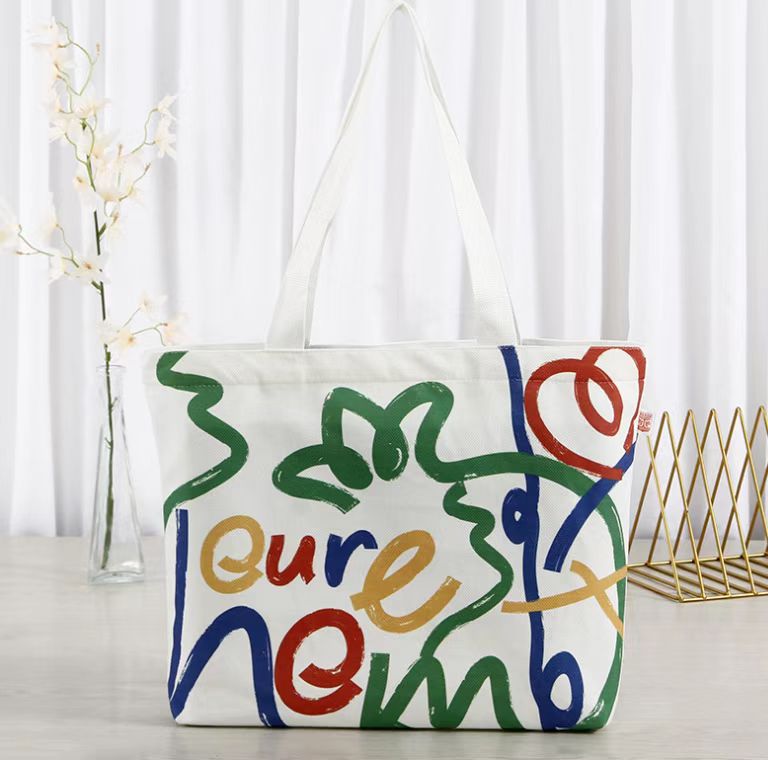 Colorful cotton digital printing advertising canvas bag