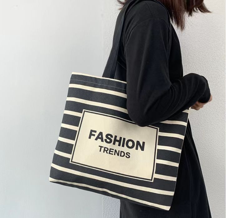 zipper large cotton tote bags upper body display