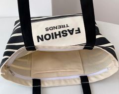 Großhandel Custom Reißverschluss große Baumwolle Handtasche