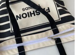 Großhandel Custom Reißverschluss große Baumwolle Handtasche