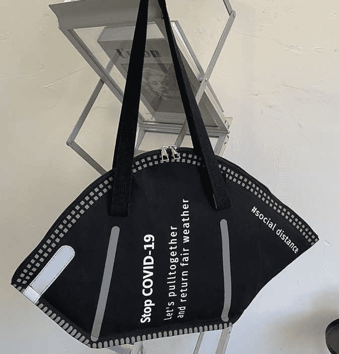 Custom black mask canvas bag