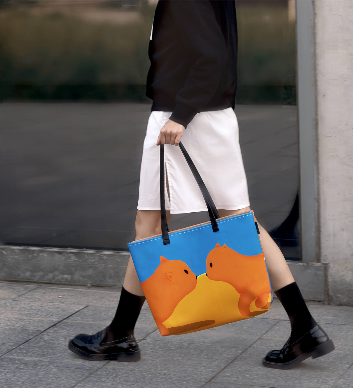 Fashionable digital printed canvas tote bag