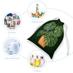 Green Plant Drawstring Storage Bag Double