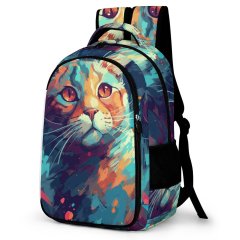 Art Colorful Cat Backpack