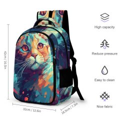 Art Colorful Cat Backpack